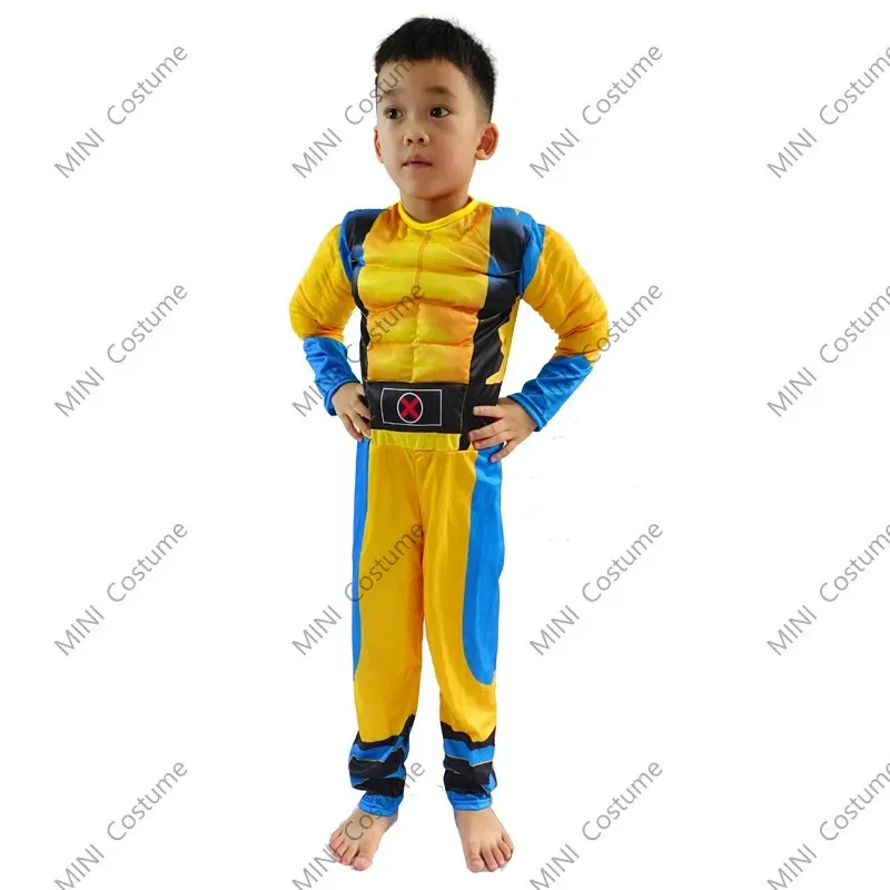 Child Movie Luxury Mask Jumpsuit Wolverine Superhero Deadpool Costume Anime Boys Girls Cosplay Costume Halloween Christmas