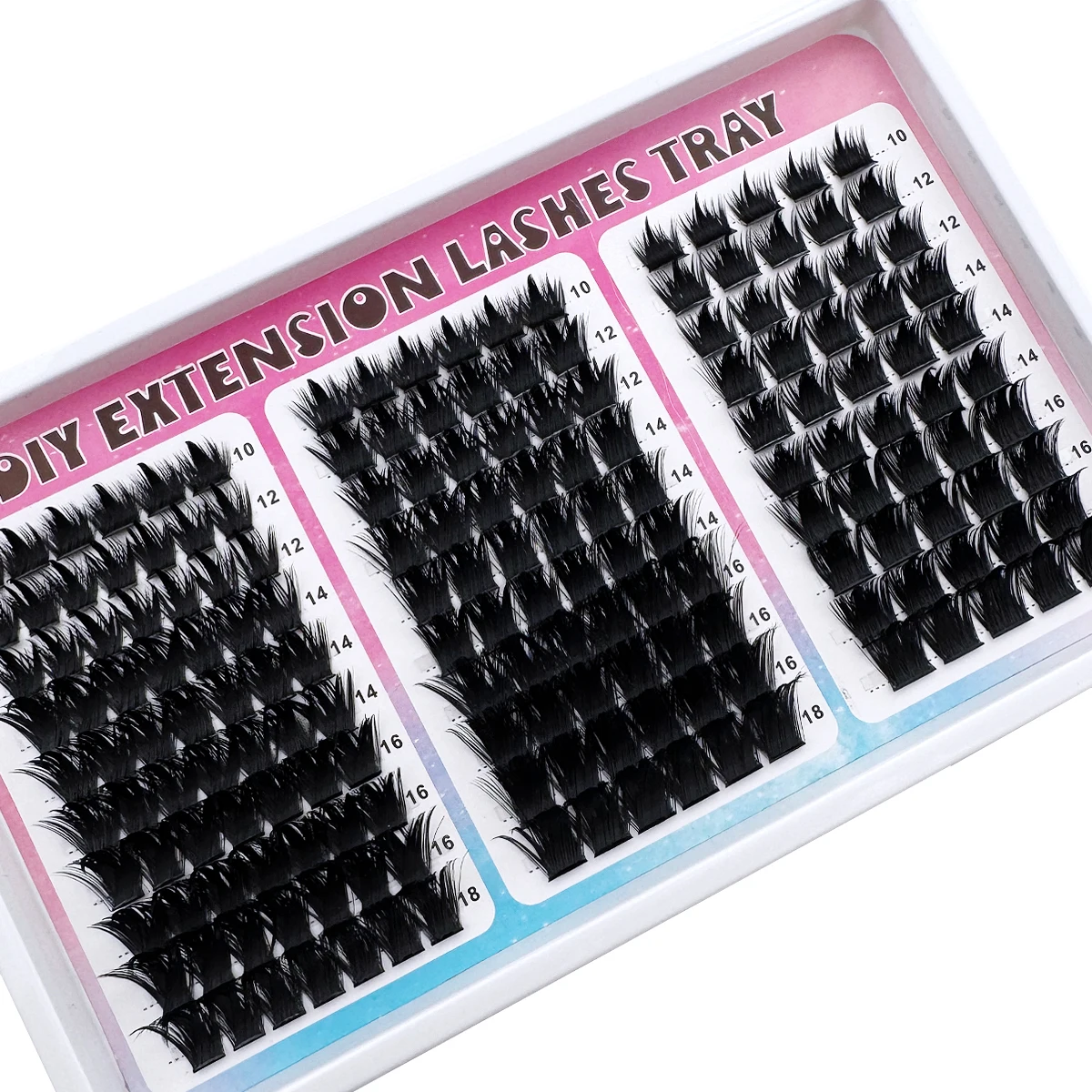 300D-60D Spikes Lash Cluster Wimpernverlängerungen 180 Stück/260 Stück Dicke, Stachelige Einzelwimpern 10-18mm Mega Wispy DIY für Zuhause – Detail 9