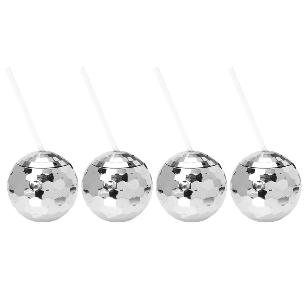

4 Ball Cups Creative Disco Shaped Cocktail Drink Water Party Supplies Large Serving Bowl Glittering Ball Shaped