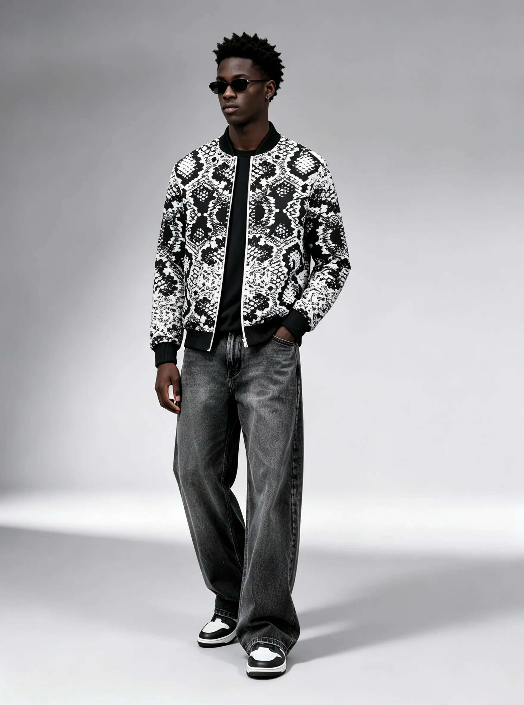 Men's pilot jacket with zipper pocket, casual baseball collar, outdoor sports pilot jacket