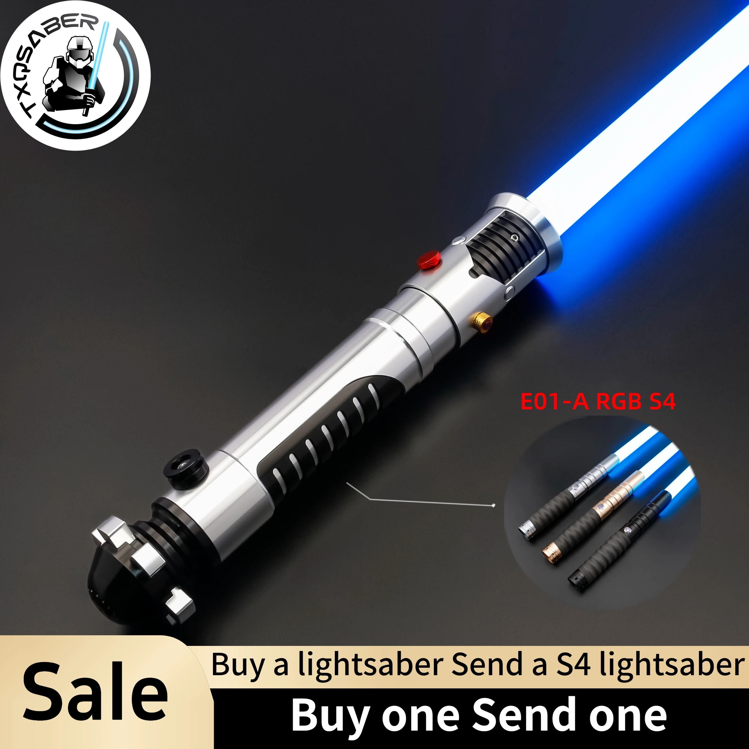 

Световой меч TXQSABER Оби-Ван EP1 SDRGB Pixel Laser Sword с плавным движением, бластером, FOC, металлической рукоятью, для тяжелых дуэлей, игрушка-световой меч Джедая