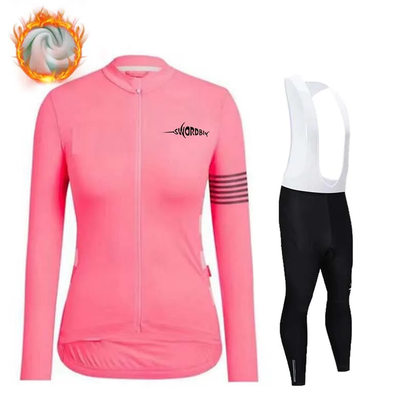 Thermal Cycling Clothing Set for Women, Long Sleeve Jersey Suit, Outdoor Riding Bike MTB Clothing, Winter and Autumn, 2023