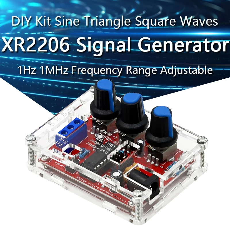 

XR2206 High Precision Signal Generator DIY Kit Sine Triangle Square Waves 1Hz 1MHz Frequency Range Adjustable Frequency