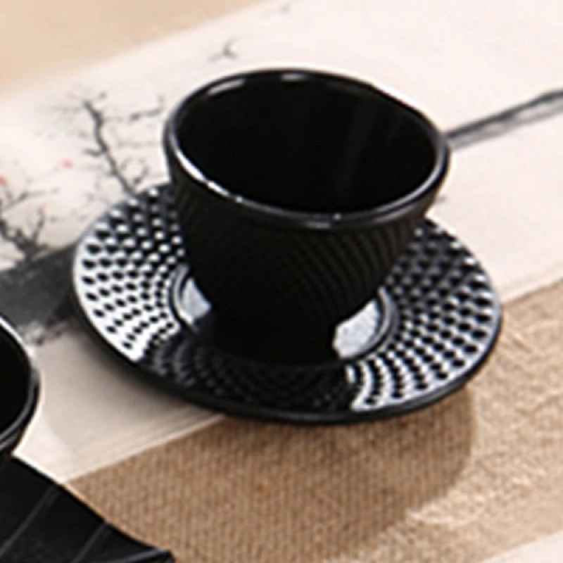 Cast Iron Tea Cups Drinkware Chinese Handmade Kung Fu Coffee Tools Health Care Polka Dot Iron Cup Iron Pot Retro Cup