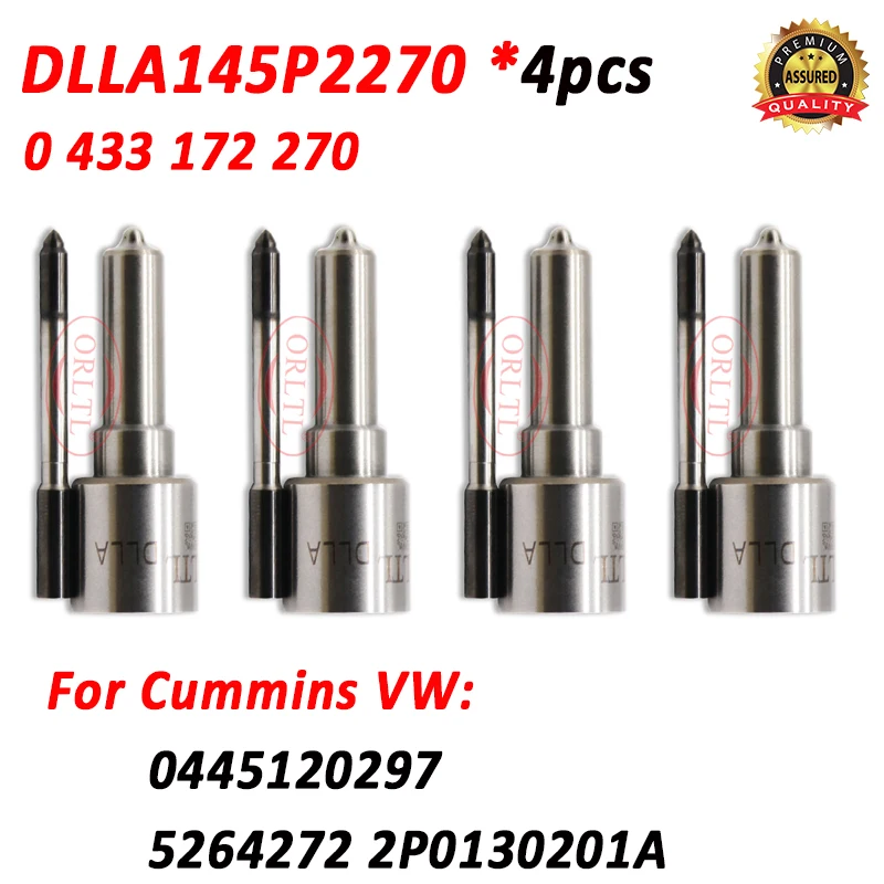 

4pcs DLLA145P2270 0433172270 Diesel Fuel Injector Nozzle DLLA 145 P 2270 for Cummins VW 0445120297 5264272 2P0130201A