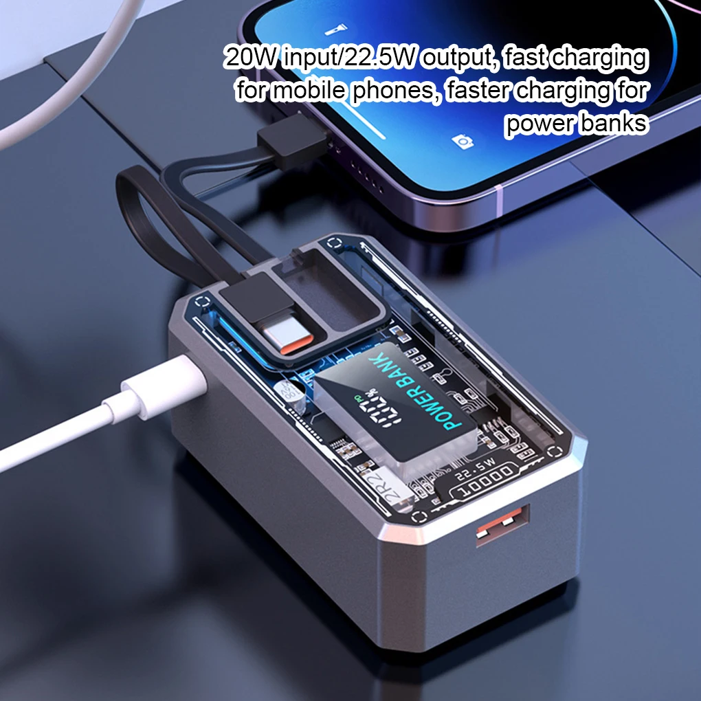 2/4*18650 Power Bank Cases Battery Storage Box PD22.5W Night Light Dual USB Charge DIY Shell for iPhone Xiaomi Fast Charging