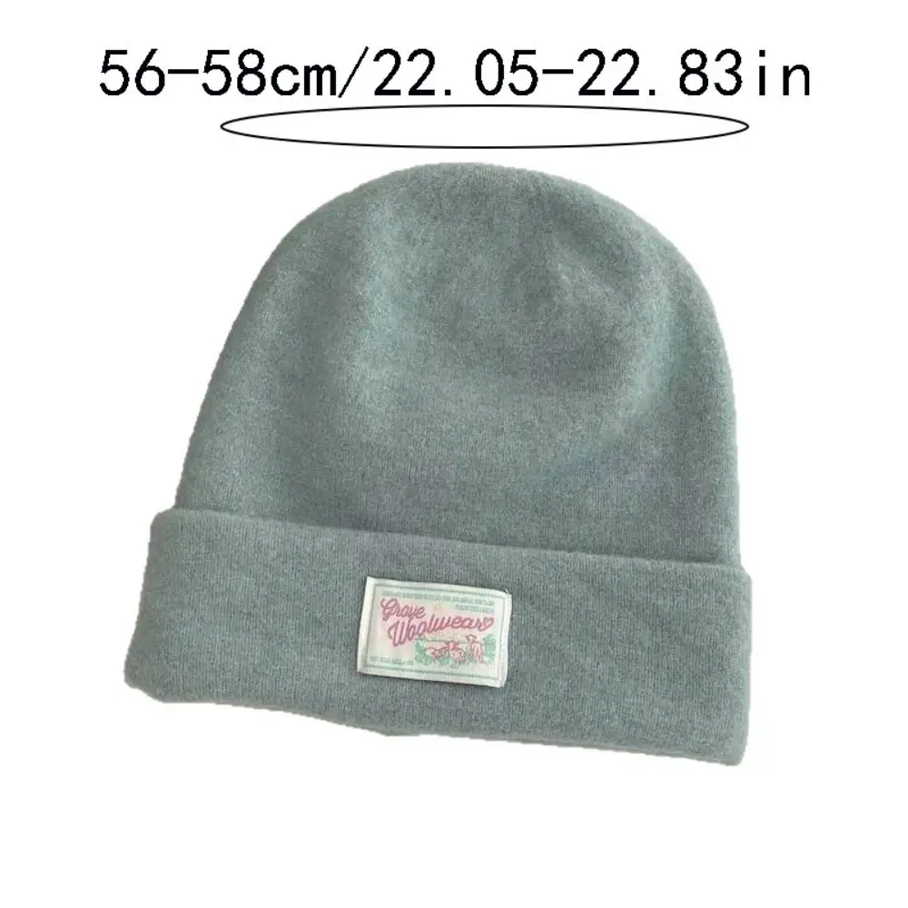 Fashion Keep Warm Knitted Pullover Hat Coldproof Solid Color Woolen Stacked Hat Polyester Soft Beanies Cap Female