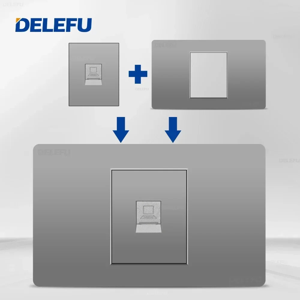 DELEFU Grey PC 2/1 computer combinato multifunzione gratuito USB-C presa a muro