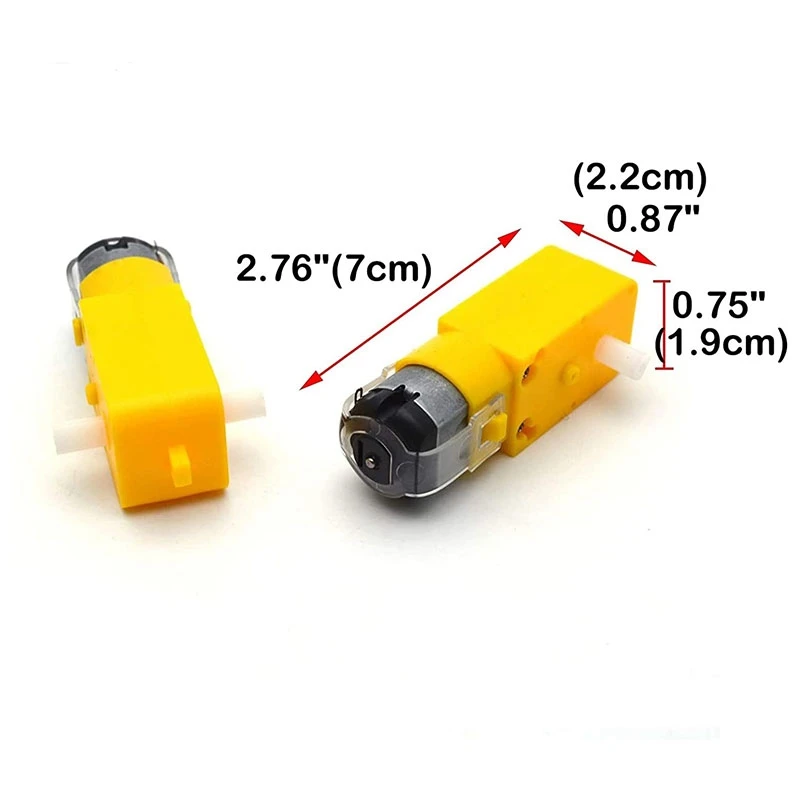 Motor de engrenagem de eixo duplo 3-6V TT Motor para robô de carro inteligente pacote de 6 (forma de I)