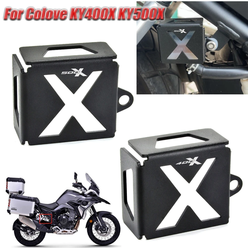 Motorcycle Rear Brake Pump Fluid Tank Reservoir Guard Protector Cover OIL CUP For Colove KY400X KY500X Macbor Montana XR5 XR 5