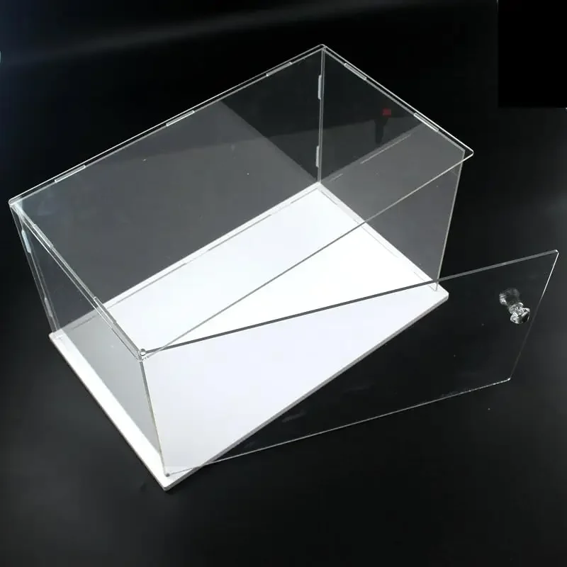 علبة عرض أكريليك مع عرض الباب، شخصيات الحركة، صندوق عرض نموذج تخزين الألعاب، عرض حماية ضد الغبار للمقتنيات