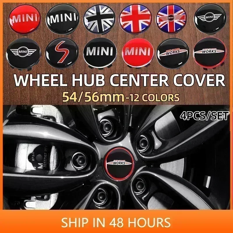 

/4PCS 54mm 56mm Car Wheel Center Hub Caps Rim Covers Badge Emblem For BMW Mini Cooper One S JCW R56 R50 R53 R55 R57 R60 F55 F56