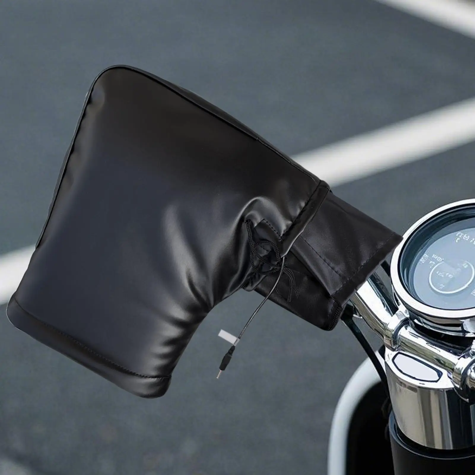 Heated Motorcycle Handlebar Muffs Windproof Cycling Warmer Mittens Motorcycle Handlebar Warmers Mittens for Scooters ATVs