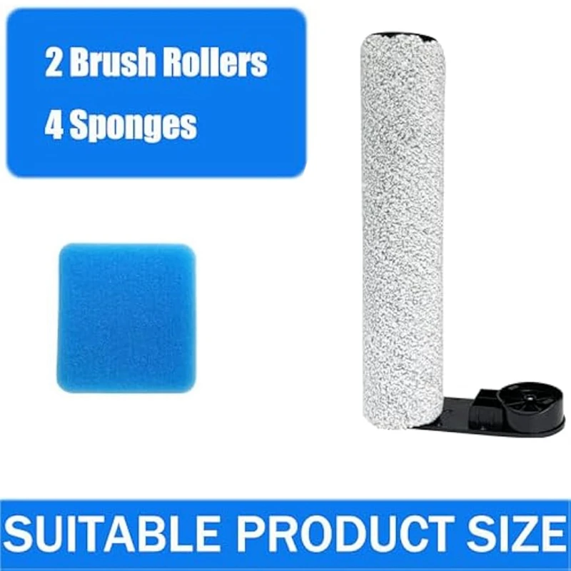 AU-Rullo spazzola di ricambio e set di filtri in spugna per Eureka NEW430BL/Per aspirapolvere JONR ED12 (2 rulli spazzole + 4 spugne)