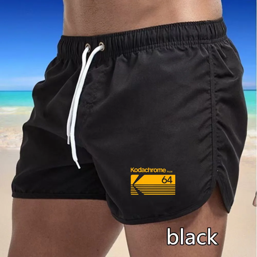 

Summer Kodak film printed adult men's quick-drying casual shorts are suitable for outdoor running and as outerwear shorts.