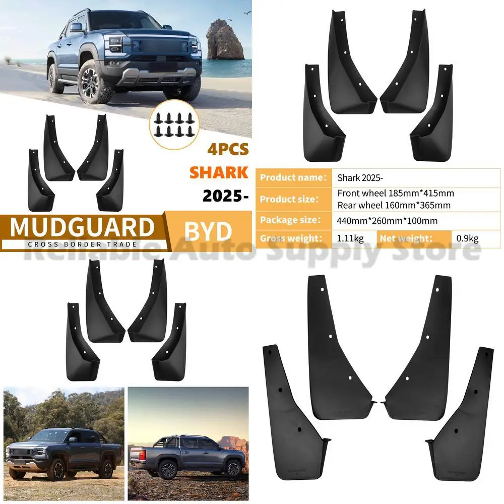 

For BYD Shark 2025 Car Mud Flaps Tire Fender Cover Auto Styling Accessories High Quality Durable Protection Premium Upgrade