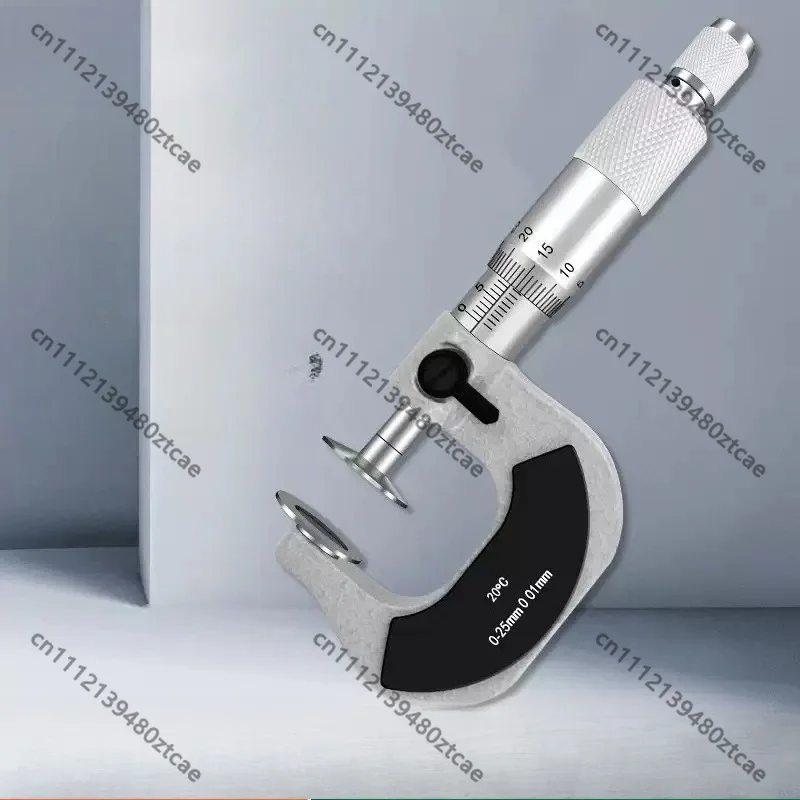 Disc Micrometer 0.01mm Resolution, Industrial Gear Common Normal Micrometer, Disk Type Outside Diameter Measuring Caliper