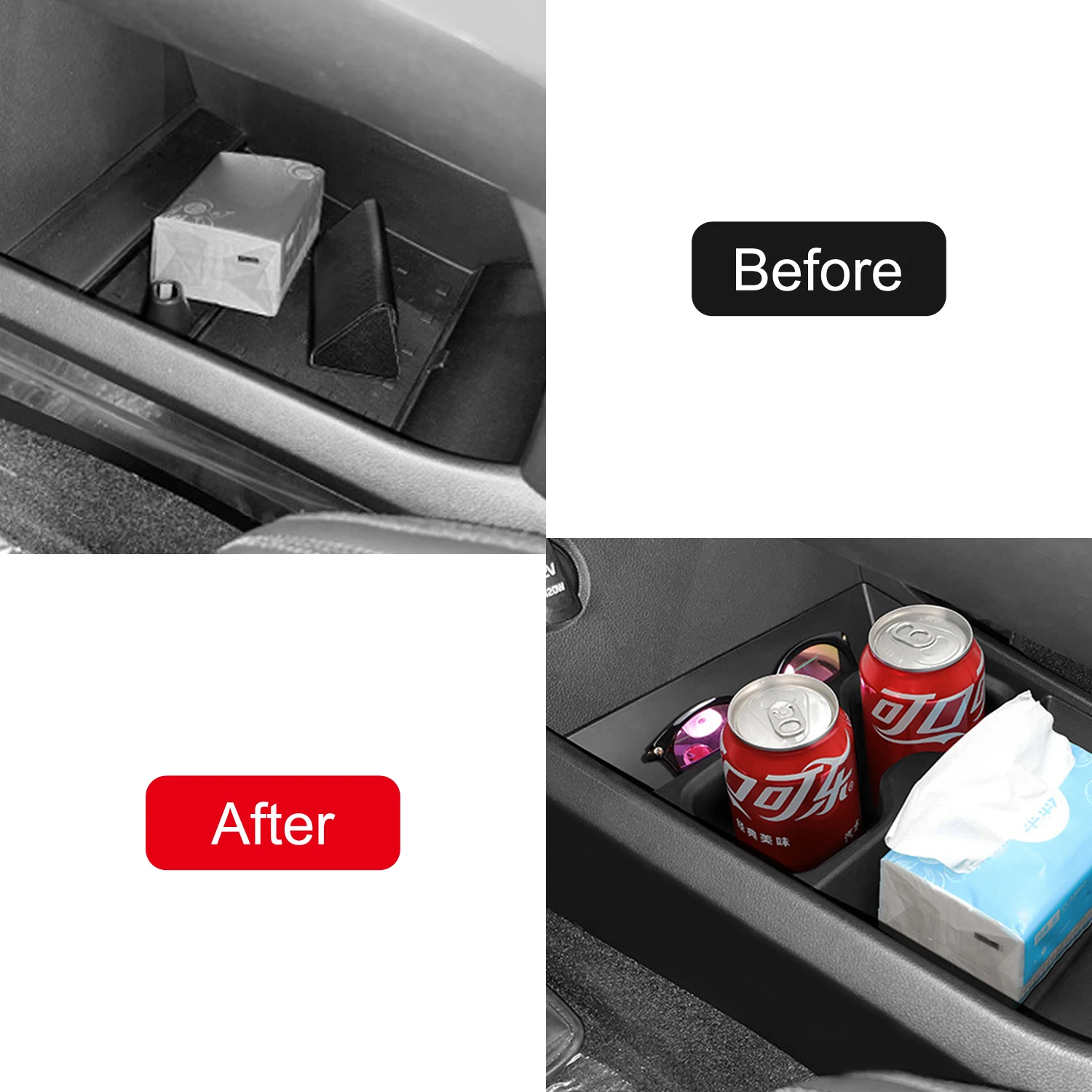 لشركة هيونداي سانتا في MX5 2024 2025 منظم وحدة التحكم المركزية مع حامل الكأس صينية تخزين TPE غير قابلة للانزلاق مخصصة ومقاومة للماء