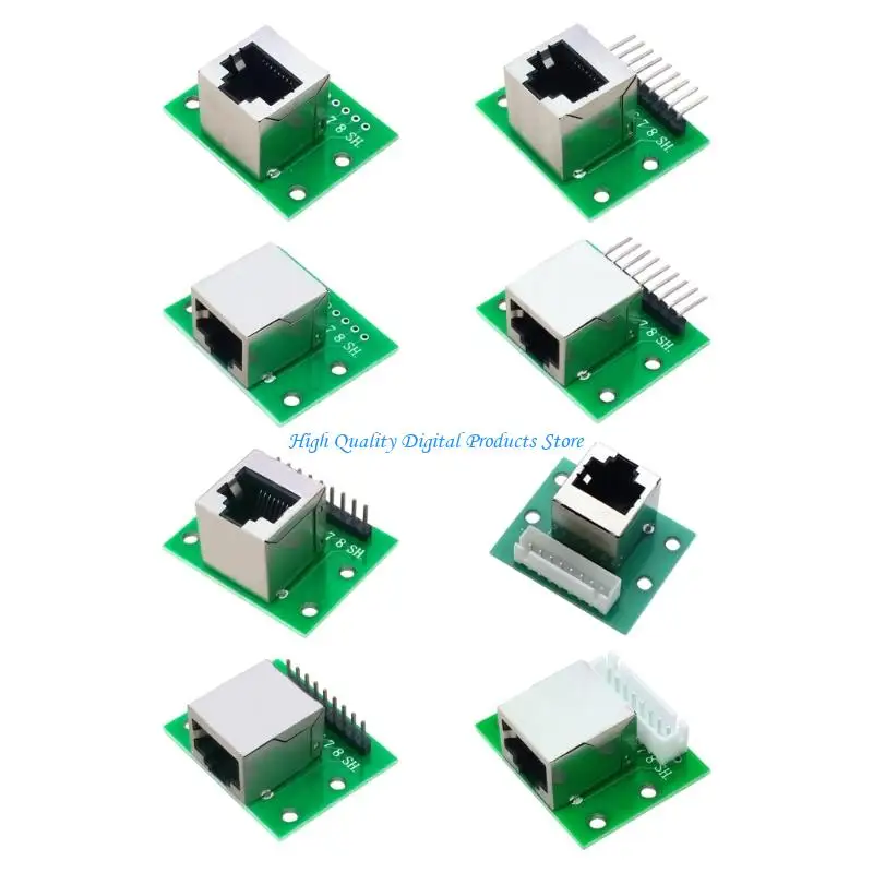 U2JE Fast Speed Networking Test Board With 8P8C RJ45 And 2.54mm Spacing Pin Headers Networking Port Adapter Test