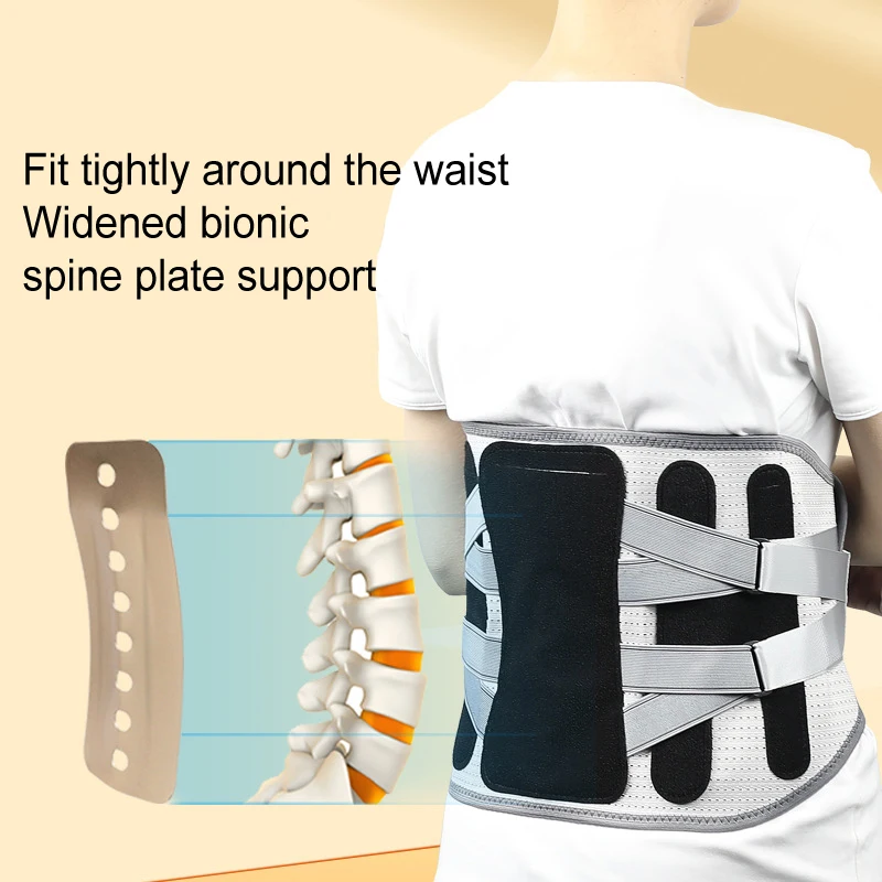 Newest Widen Steel Keel Waist Back Pain Brace Spine Support Lumbar Herniated Disc Sciatica Orthopedic Posture Corrector Belt Men