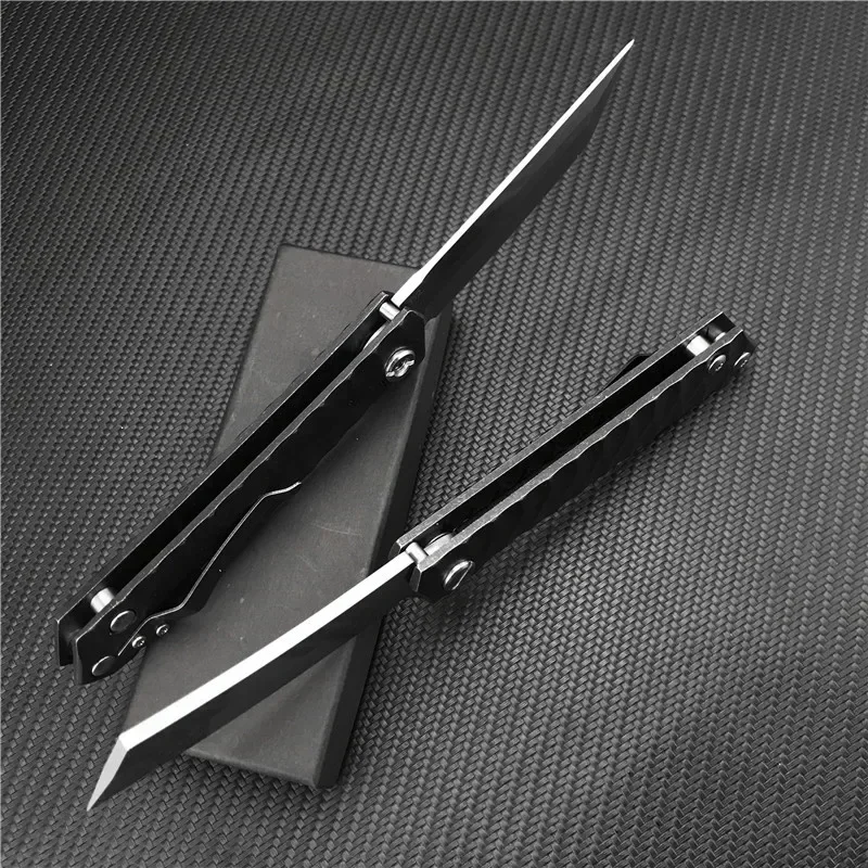 Tanto Knife Folding Tactical Razor Marked D2 Steel Blade Bearing Hunting Survival Pocket Knives Outdoor Combat Camping EDC Tool