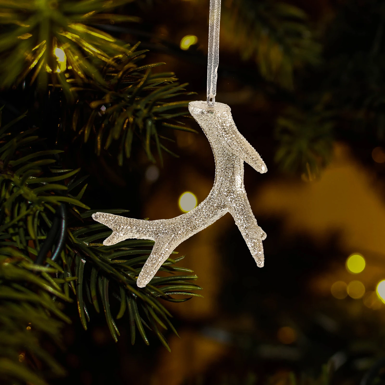 

Resin Antler Decor Hanging Pendant For Christmas Tree Rustic Holiday Decoration Xmas Ornament Home Party Photo Prop