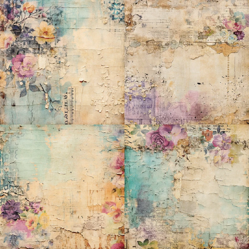 Panalisacraft-24 hojas de papel para álbum de recortes, paquete de papel con estampado Floral Vintage de 6 \