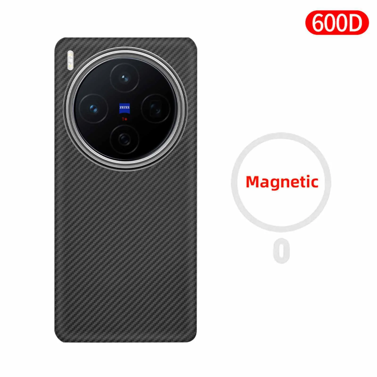 

For Vivo X300 Pro/vivo X300 Case Kevlar Noctilucent 600d Carbon Aramid Fiber Fabric Thin Hard Cover Magnetic Balck Slim Light