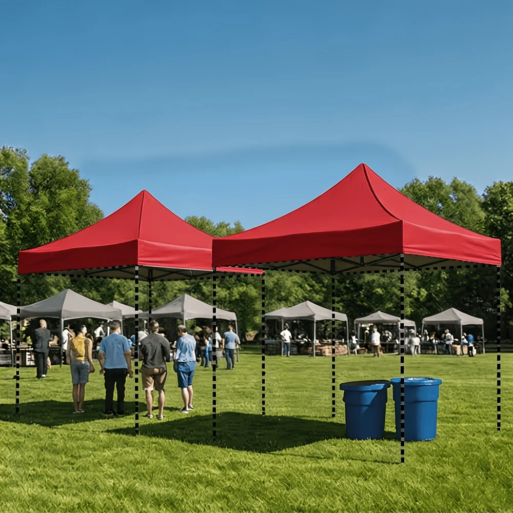 A Red Silver-Coated Outdoor Tent Tarp, Suitable for Setting up or Replacing 10Ft*10Ft Outdoor Tents