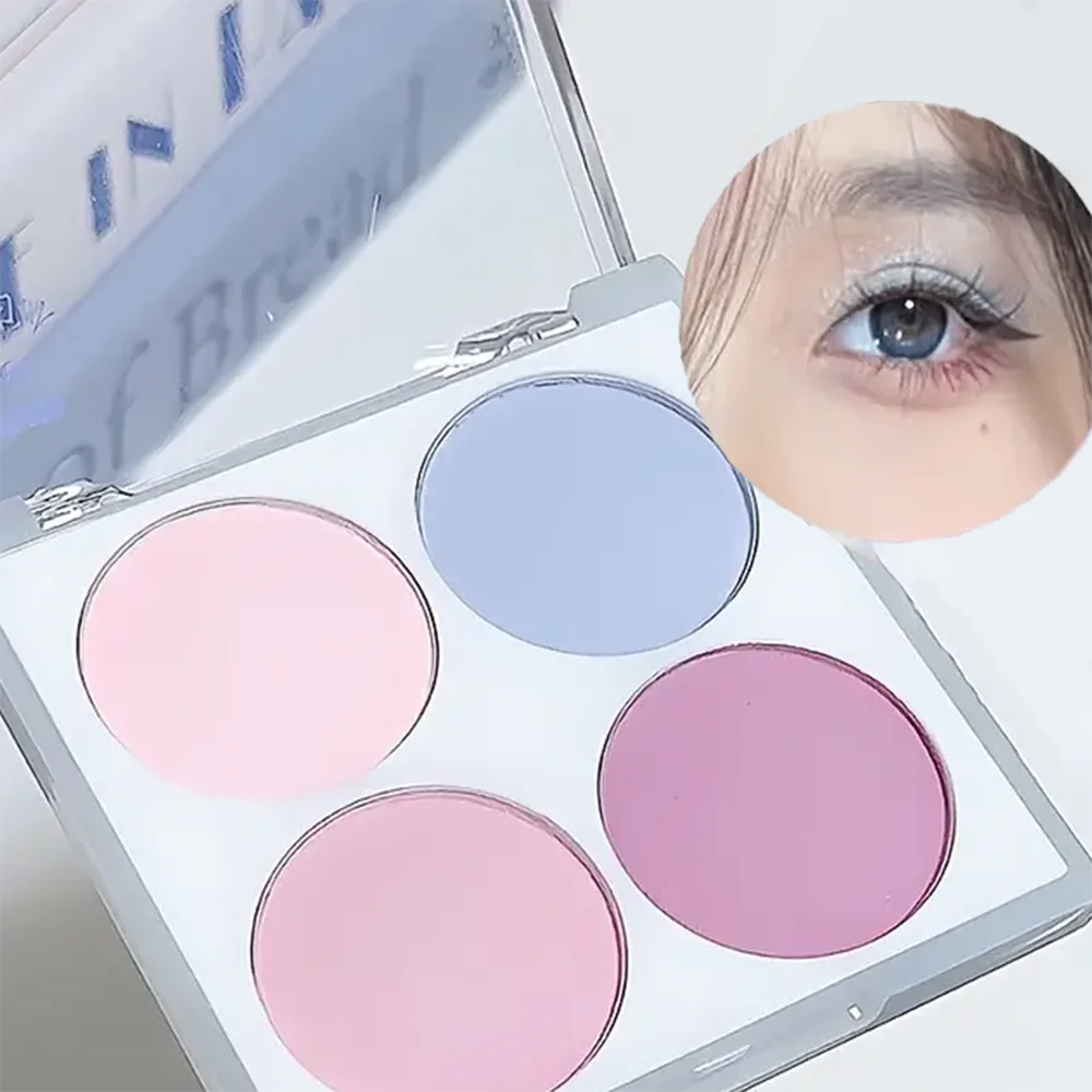 لوحة أحمر خدود غير لامعة مكونة من 4 ألوان، مقاومة للماء تدوم طويلاً، سهلة الاستخدام، مكياج للوجه والعين متعدد المظهر، للجنسين، آمنة ومعتمدة، هدية مثالية #1