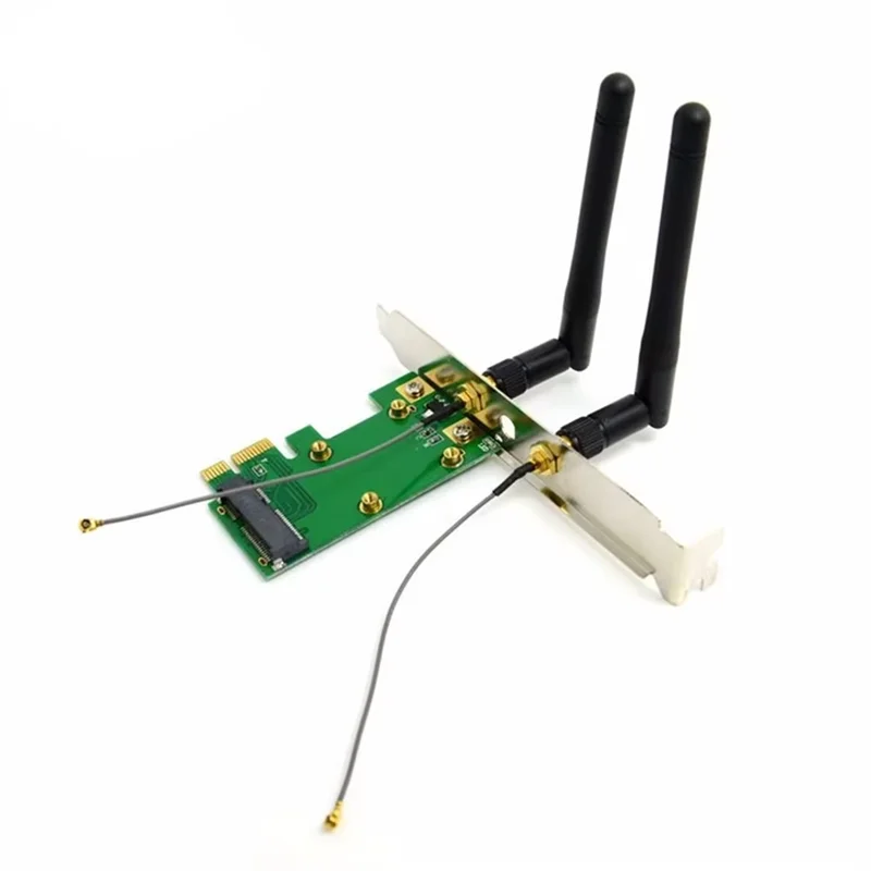 PCI-e Mini PCI-E PCIe PCI Express zu PCIe PCI-E Express Wireless-Adapterkarte mit zwei Antennen Netzwerk Internet Computer WiFi