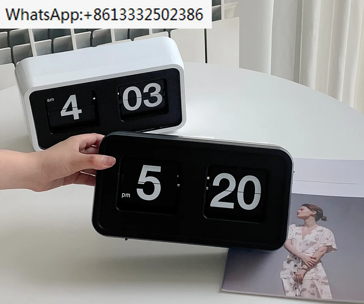 Modern Flip Clock Creative Bedroom Living Room Fashion Trend Table Clock Wall Clock Dual-purpose Nordic Mute Dust-proof Clock