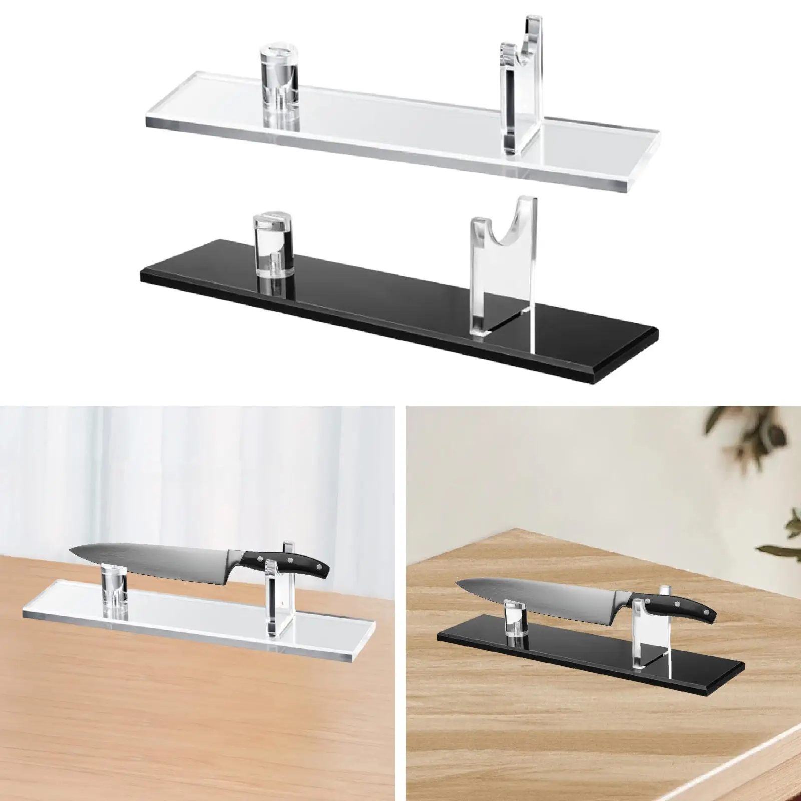 Acrylic Knives Display Stand Large Tabletop Knife Holder for Luxury Kitchen Knives Collection Home Decor view 5