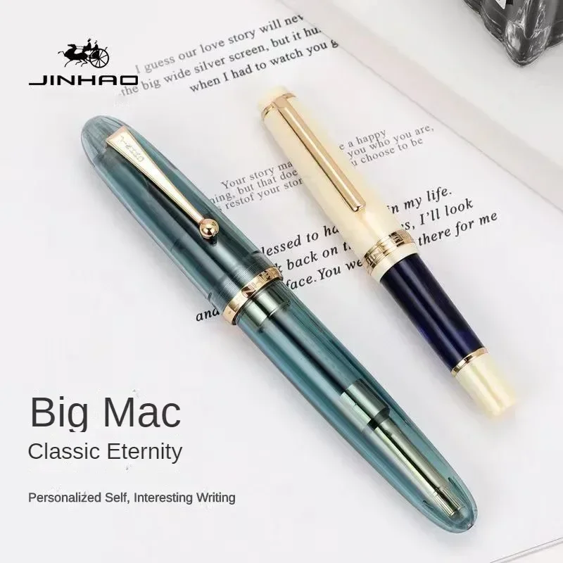 Imagem -06 - Luxo Fountain Pen Elegante Acrílico Transparente Spin Pen f m Papelaria Escritório Material Escolar Writing Pen Jinhao-9019