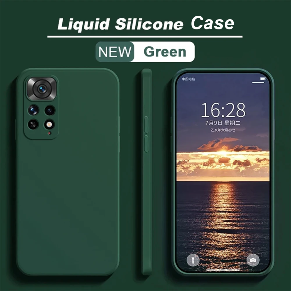 Für Xiaomi Redmi Note 11 4G Note 11S 4G Cover Matte Case Redmi Soft Procect Fundas Vollschutz-Rückseite aus flüssigem Silikon
