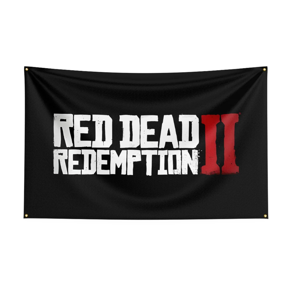 90X150CM Red-Dead-Redemptions 2 RDR2 الولايات المتحدة الغربية كاوبوي العلم البوليستر المطبوعة أعلام لغرفة المرآب ديكور