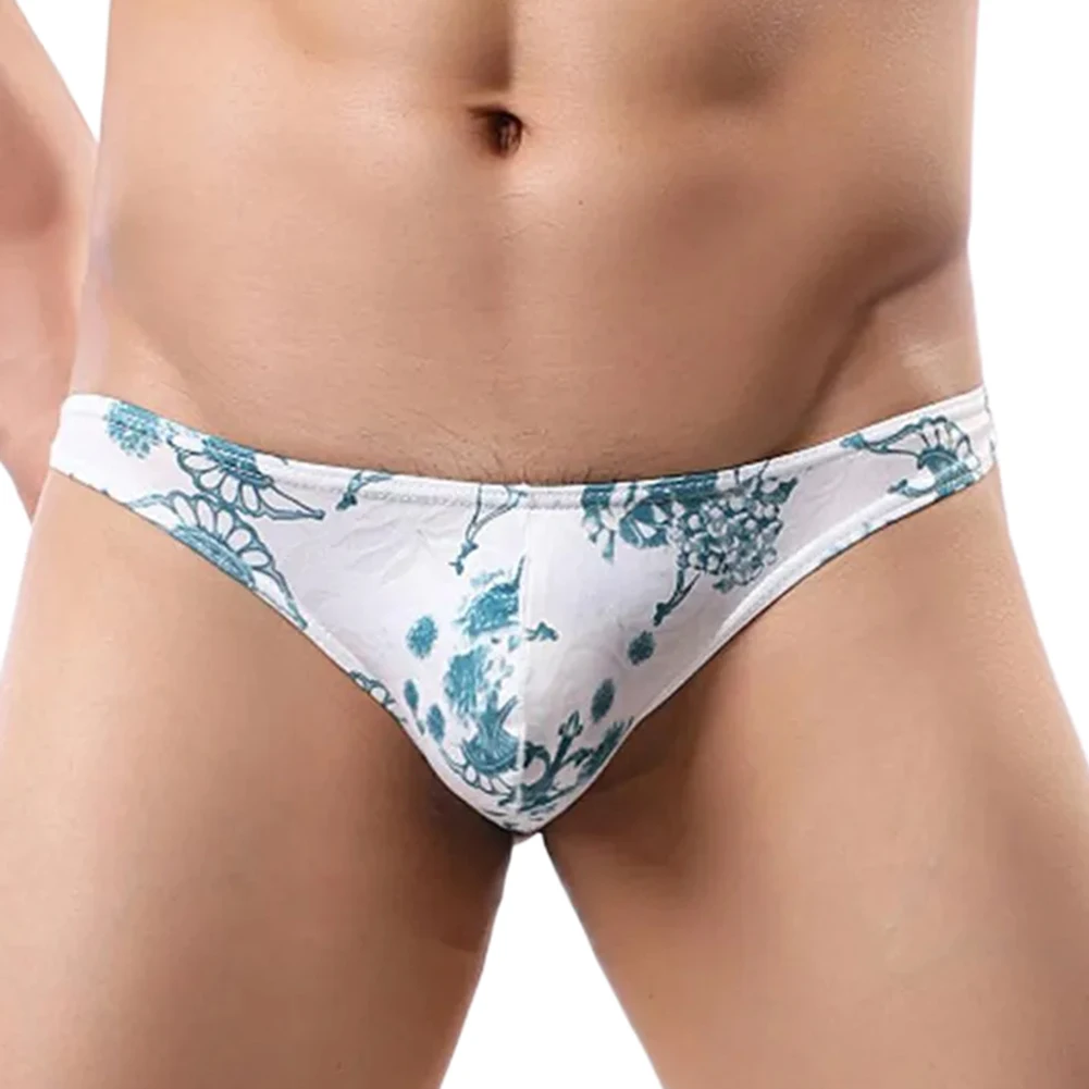 

Quick Dry Panties Man Print Comfortable Briefs Men's Underwear Tanga U Pouch Thong G String Low Rise Underpants Stretch Knickers