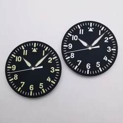 35.5mm green white luminous sterile watch dial hands fit NH35 Miyota8215 movement