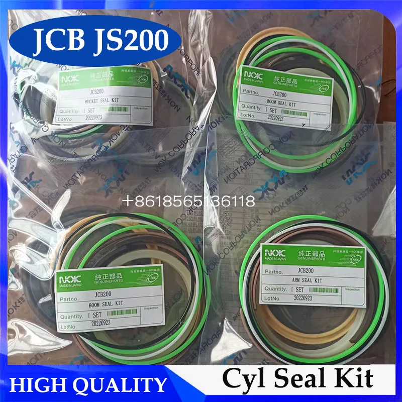 

4Sets JS200 JS200LC Boom Bucket Arm Cylinder Seal Kit for JCB200 JCB200LC Excavator Hydraulic Parts Repair Oil Seal