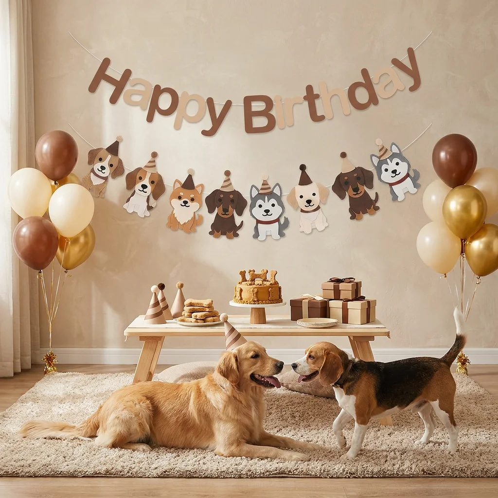 Niedliche Filz-Kätzchen-Welpen Hängende Banner Girlande Partydekoration Haustier Katze Hund Thema Geburtstagsgeschenke Kinder Jungen Mädchen Partyzubehör