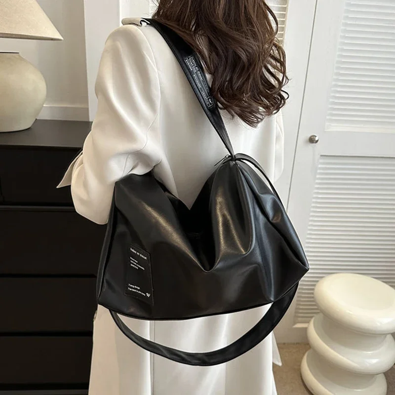 Women's Shoulder Bag Large Capacity Office Lady Tote Bag Crossbody Bag with Tow Shoulder Straps for Daily Office Travel