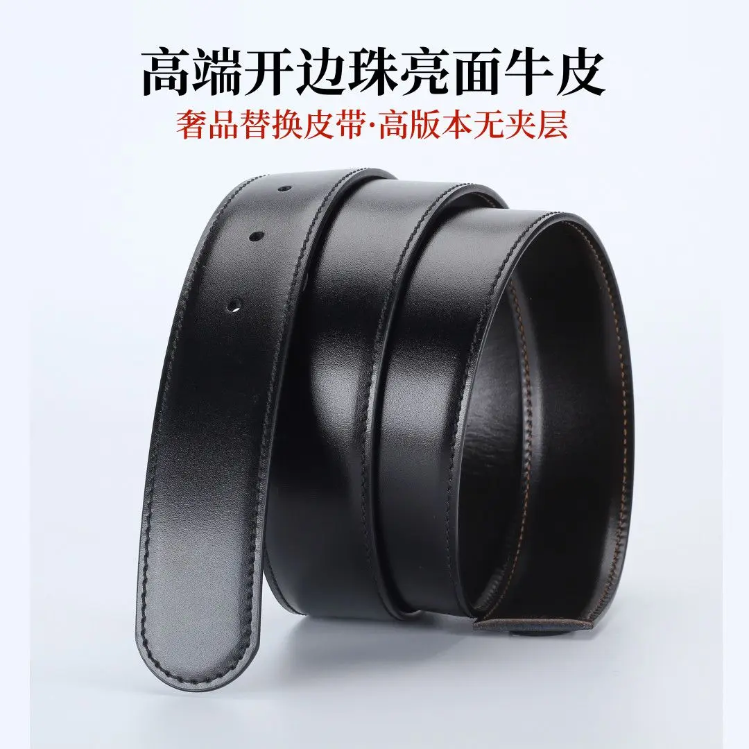 

Luxury Stainless Steel Horsebit Belt 3.5cm - Genuine Top-Grain Leather Dress Belt for Men with Pin Buckle