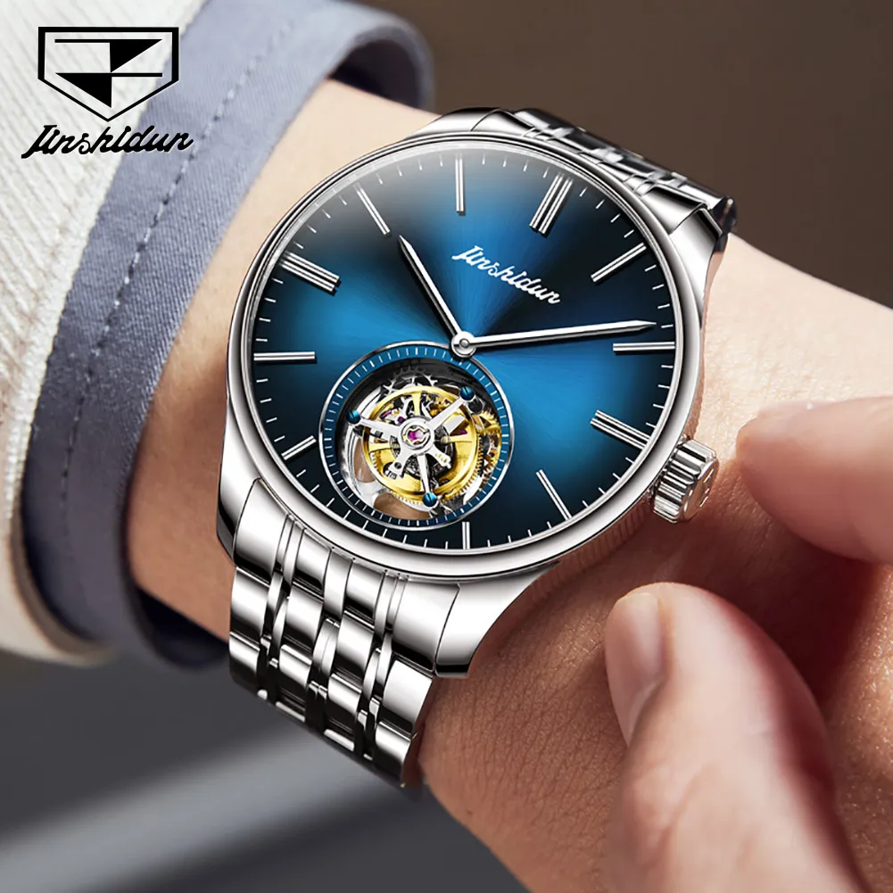 JSDUN 834 Tourbillon Men's Watch High Quality Sapphire Mirror 42mm Large dial Waterproof Watch Men's Automatic Mechanical Watch