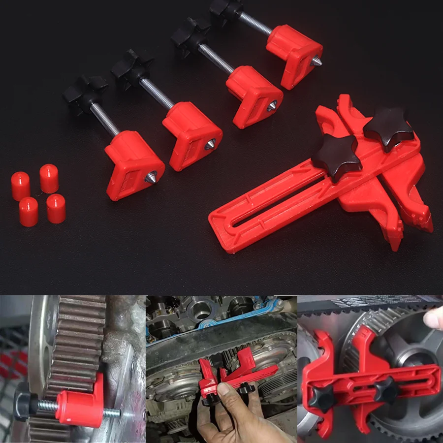 9X Universal Dual Cam Clamp Camshaft Engine Timing Sprocket Gear Kit Belt Gear Locking Tool Holder Timing Belt Change Tool