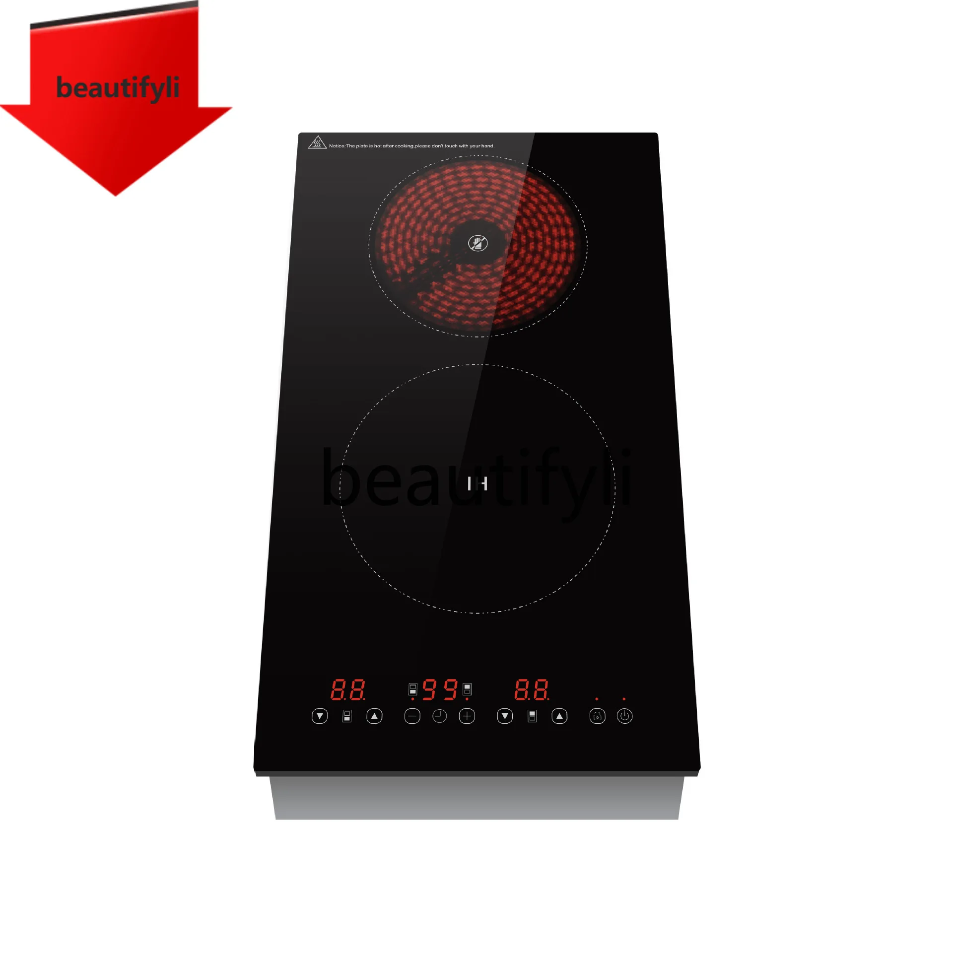 07A Double head vertical induction cooker electric ceramic cooker embedded household touch