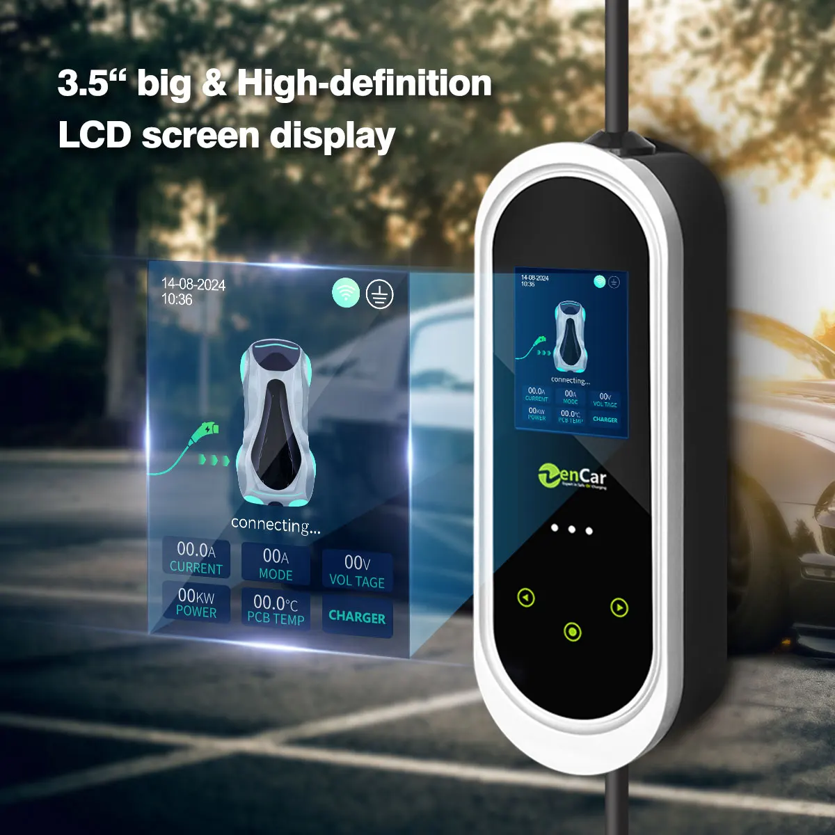 7kw wifi APP Intelligent portable electric car Charger 32A type 1 EV charger with 2 changeable plugs