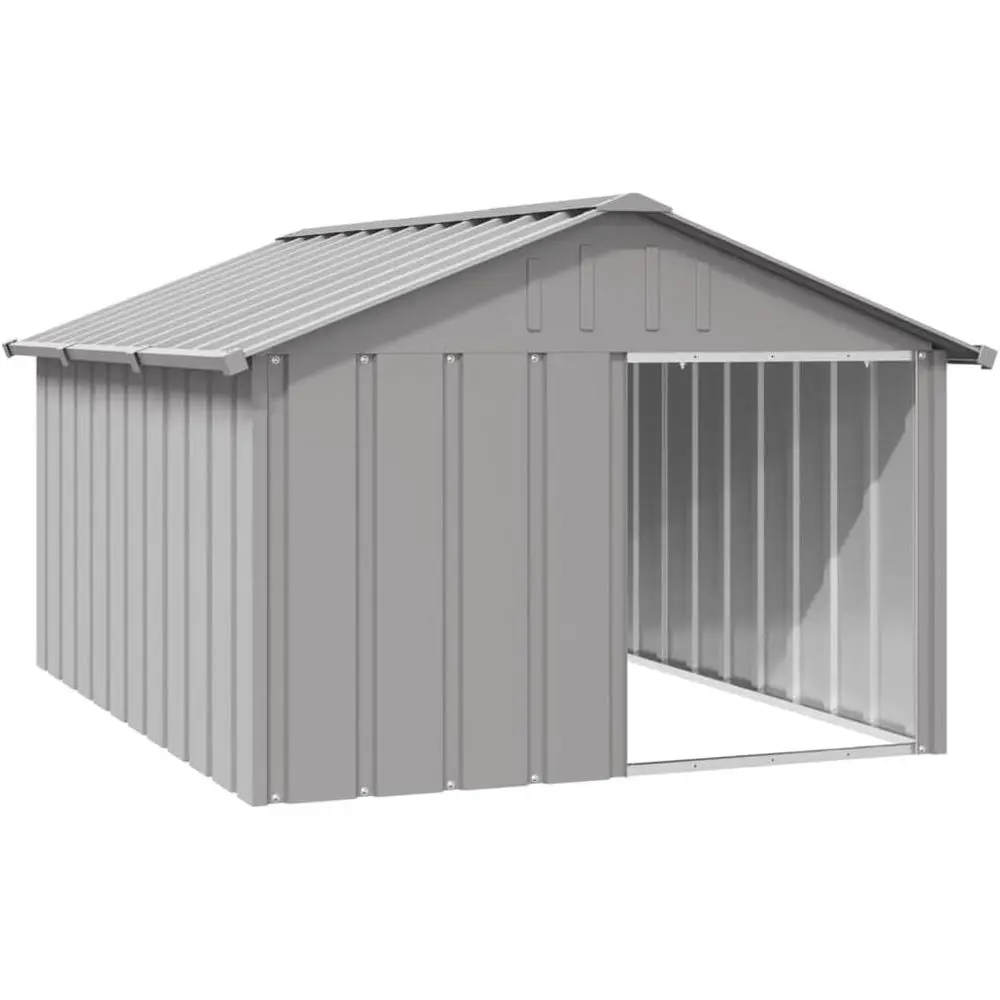 

Sturdy Grey Galvanized Steel Dog House, 116.5x153x81.5 cm, 17 kg