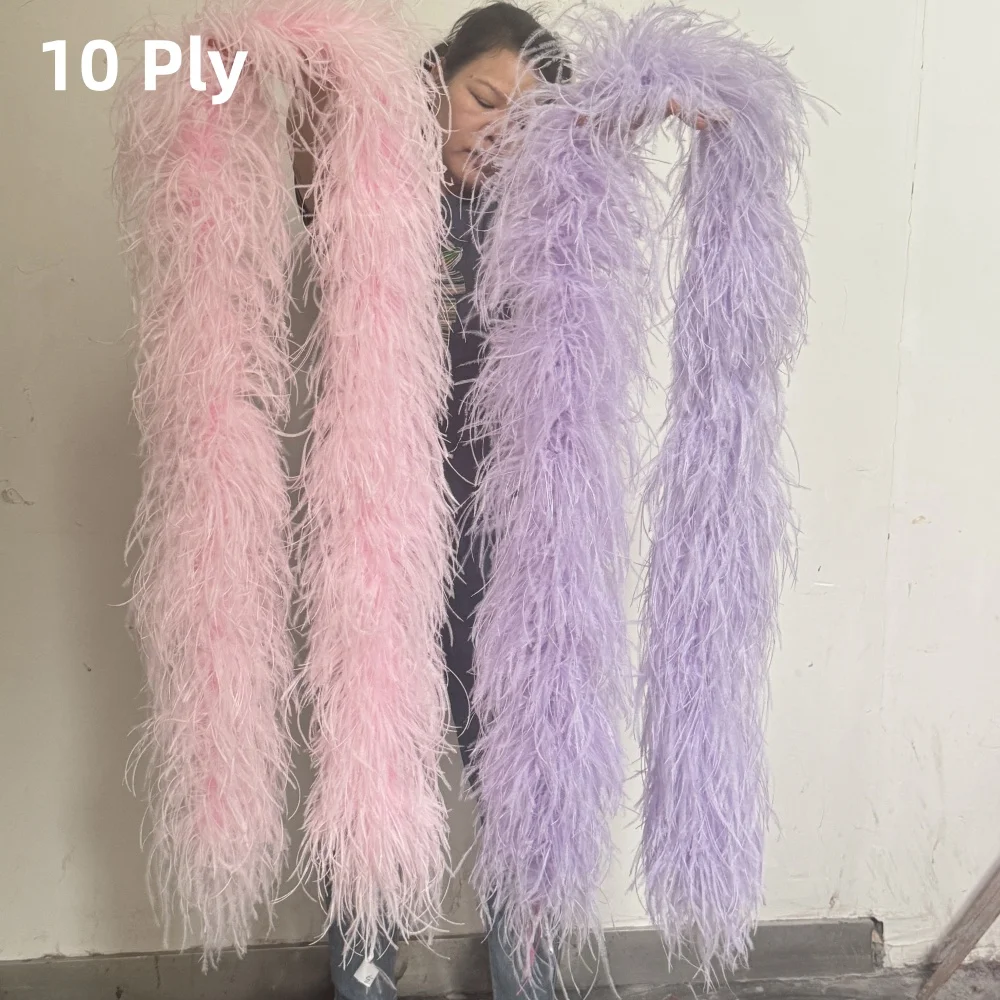 

Multicolors Natural Ostrich feather boa 10Ply 8Ply 6Ply Ostrich plumas Decoration Shawl Trim for Stage Clothing Sewing Accessory