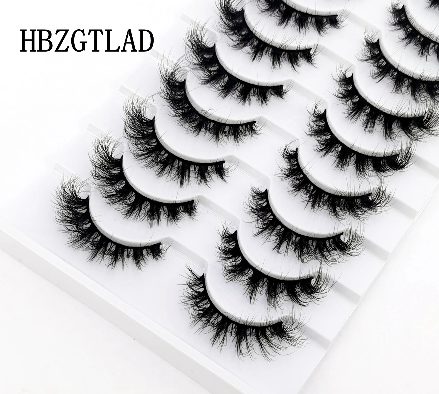 Wholesale Reusable 10 Pairs 3D Faux Mink Volumes Fake Lashes Kit Soft Fluffy Natural Long False Eyelashes Extensions For Beauty