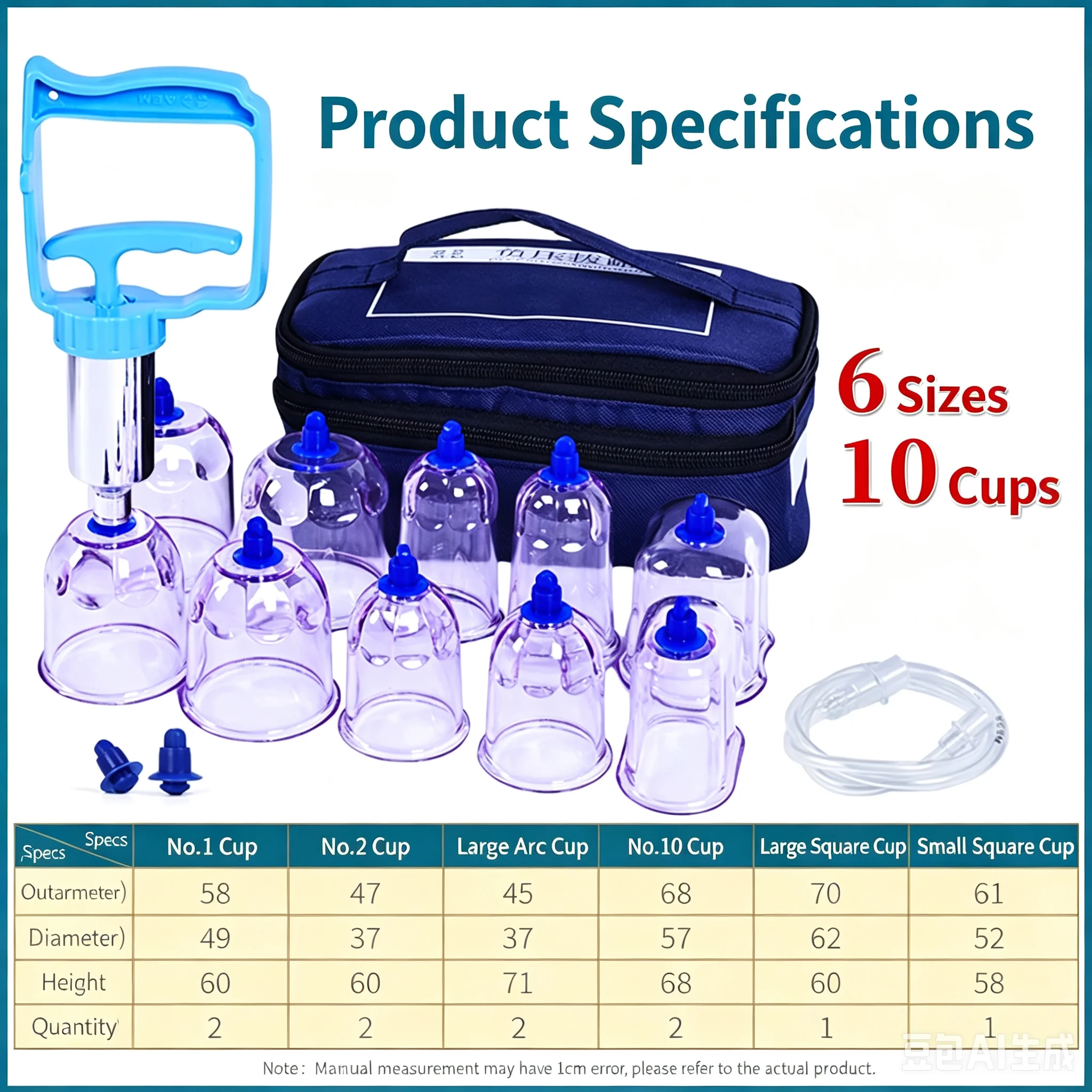 Vacuum Cupping Therapy Set 10 Cans Plastic Vacuum Suction Massage Cups Household Body Massage Vacuum Cupping Massager